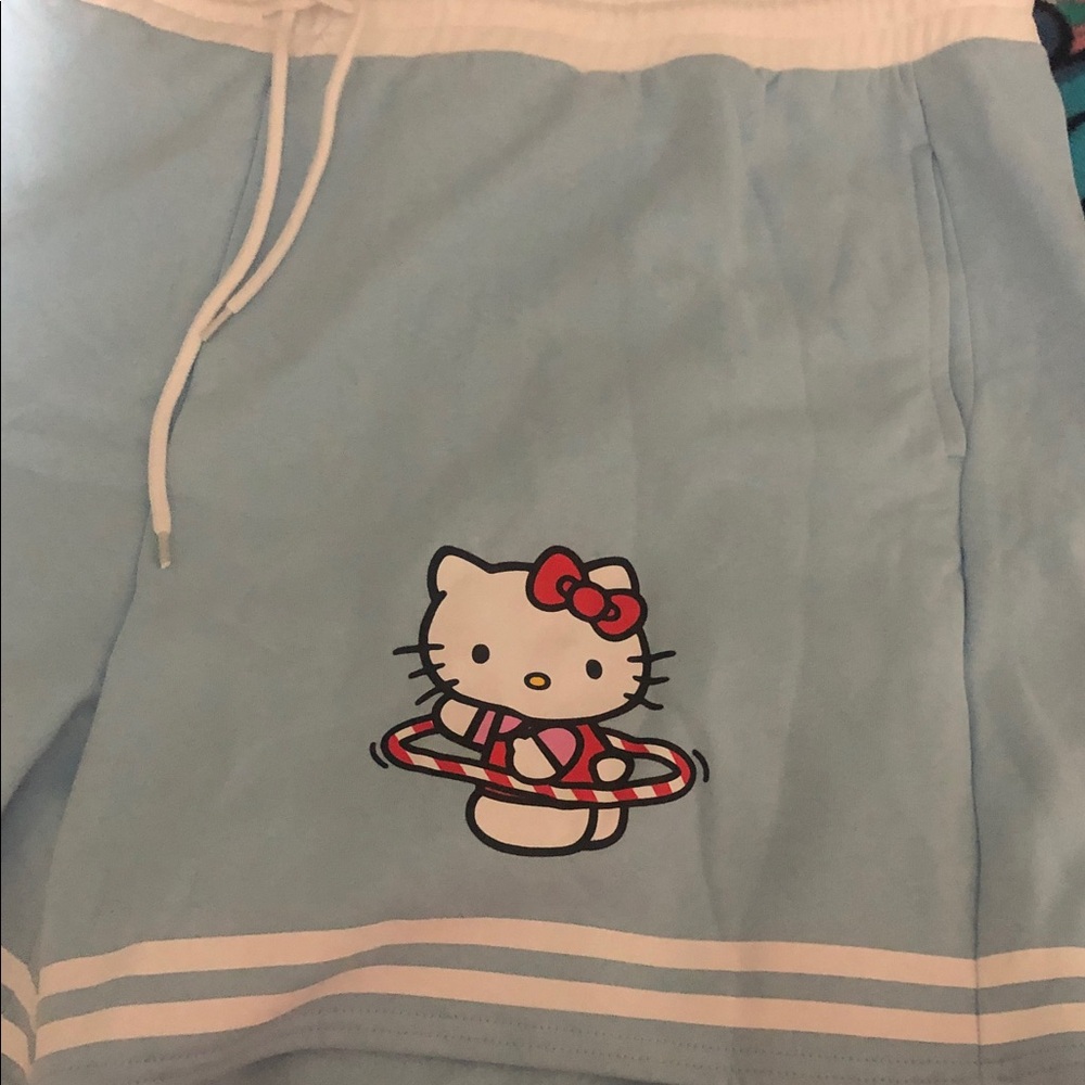 Hello Kitty Light Blue Drawstring Shorts - Picture 2 of 3
